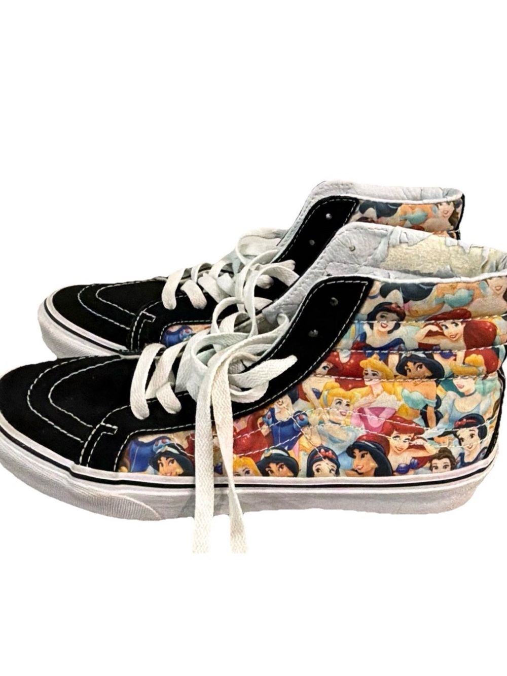 Vans High Top Sneakers Black with Multicolor Disney Princess Print